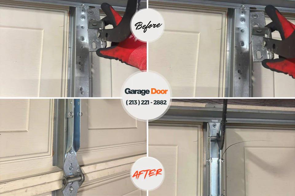 Before and after: garage door repair Seabrook Beach, NH